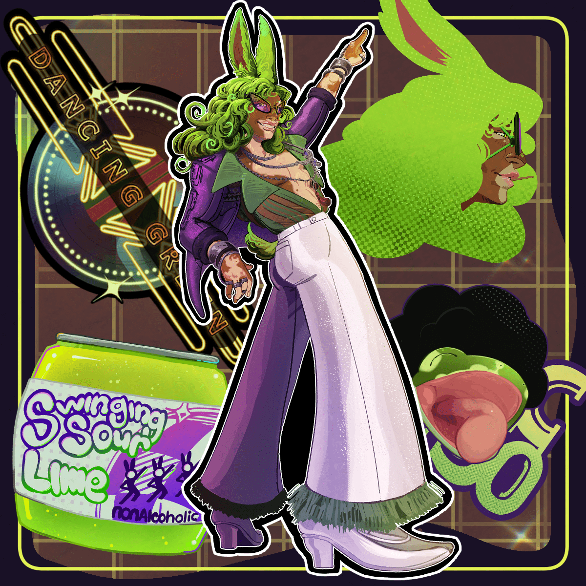 Dancing Green Sticker Pack - Image 1